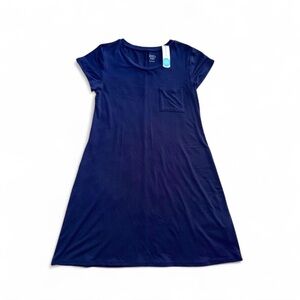 Market & Spruce Alison Knit T-Shirt Dress Navy Large NWT
